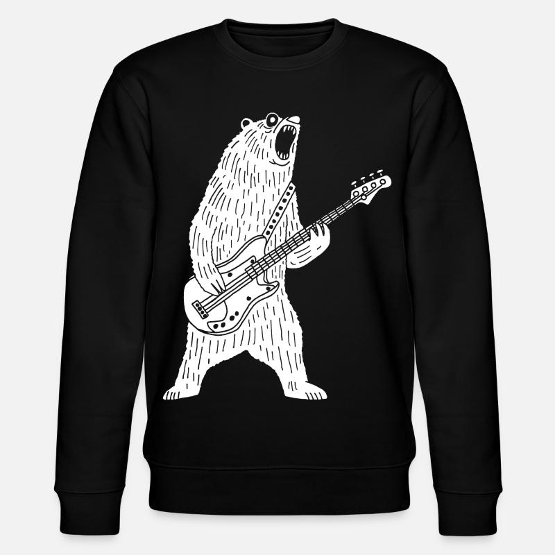 Ours blanc guitariste - Sweat bio CHANGER Stanley/Stella Unisexe - noir