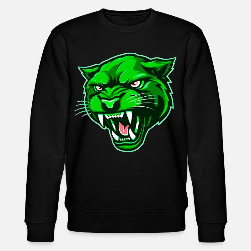 Tête de panthère verte - Sweat bio CHANGER Stanley/Stella Unisexe - noir