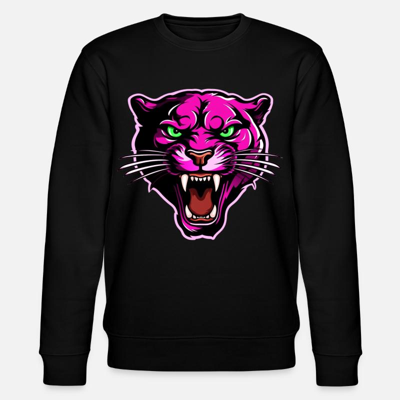 Panther Kopf Pink - Stanley/Stella Unisex Bio-Sweatshirt CHANGER  - Schwarz
