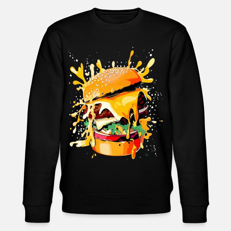 Cheeseburger Burger Liebhaber - Stanley/Stella Unisex Bio-Sweatshirt CHANGER - Schwarz