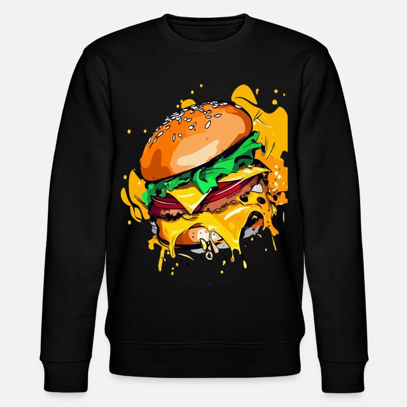 Extra Cheese Burger Cheeseburge - Stanley/Stella CHANGER Unisex Organic Sweatshirt - black