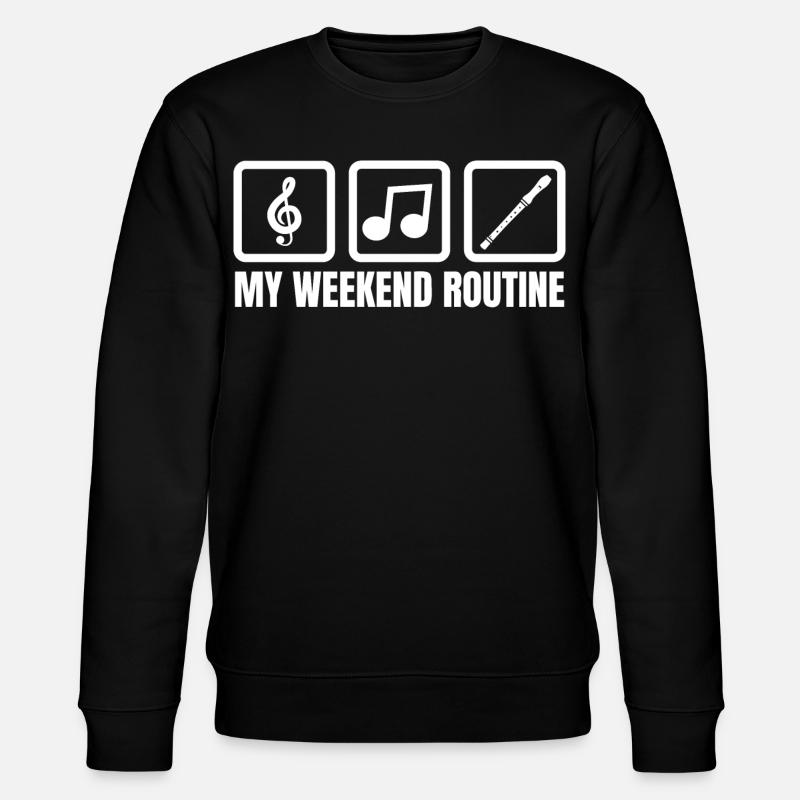 Meine Wochenendroutine - Stanley/Stella Unisex Bio-Sweatshirt CHANGER  - Schwarz
