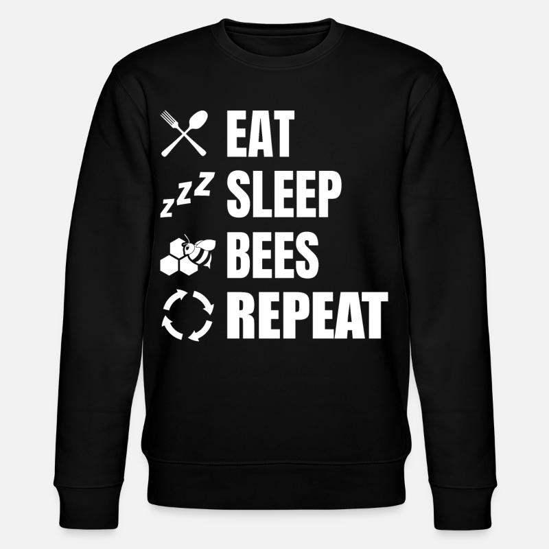 Eating, sleeping, beekeeping, repeating - Stanley/Stella CHANGER Unisex Organic Sweatshirt - black