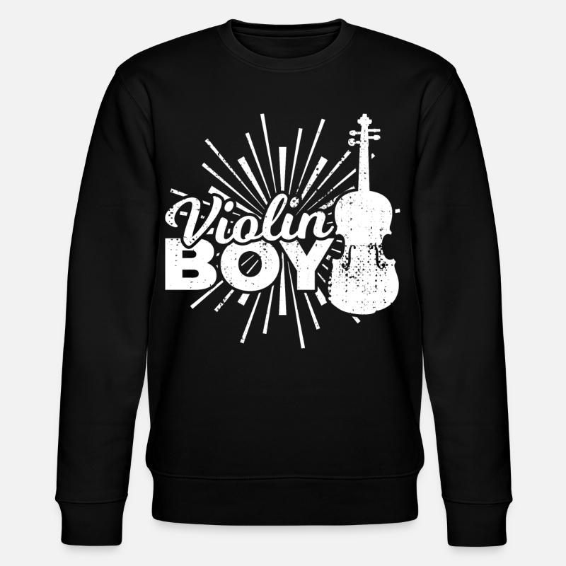 Junge der Geige spielt - Stanley/Stella Unisex Bio-Sweatshirt CHANGER  - Schwarz