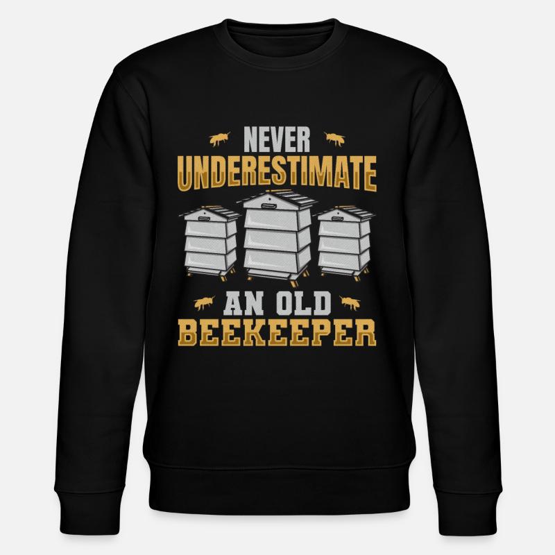 Never Underestimate An Old Beekeeper - Stanley/Stella Unisex Bio-Sweatshirt CHANGER  - Schwarz