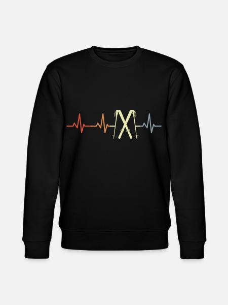Skier ECG Heartline - Stanley/Stella CHANGER Unisex Organic Sweatshirt - black