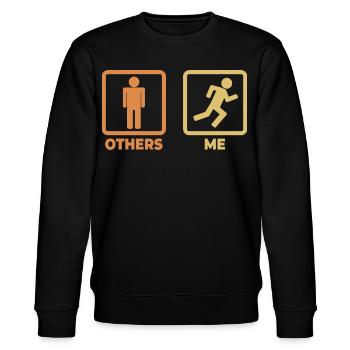 Runner stick figures - Stanley/Stella CHANGER Unisex Organic Sweatshirt - black - Front - Nik (191cm) & Marisol (170cm)