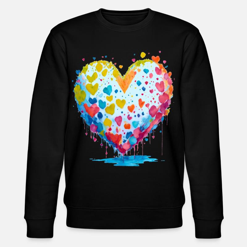 ich schenke dir meine Herz - Stanley/Stella Unisex Bio-Sweatshirt CHANGER  - Schwarz