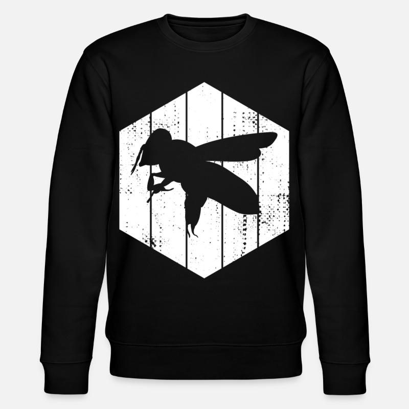 Biene Zeichnung - Stanley/Stella Unisex Bio-Sweatshirt CHANGER  - Schwarz