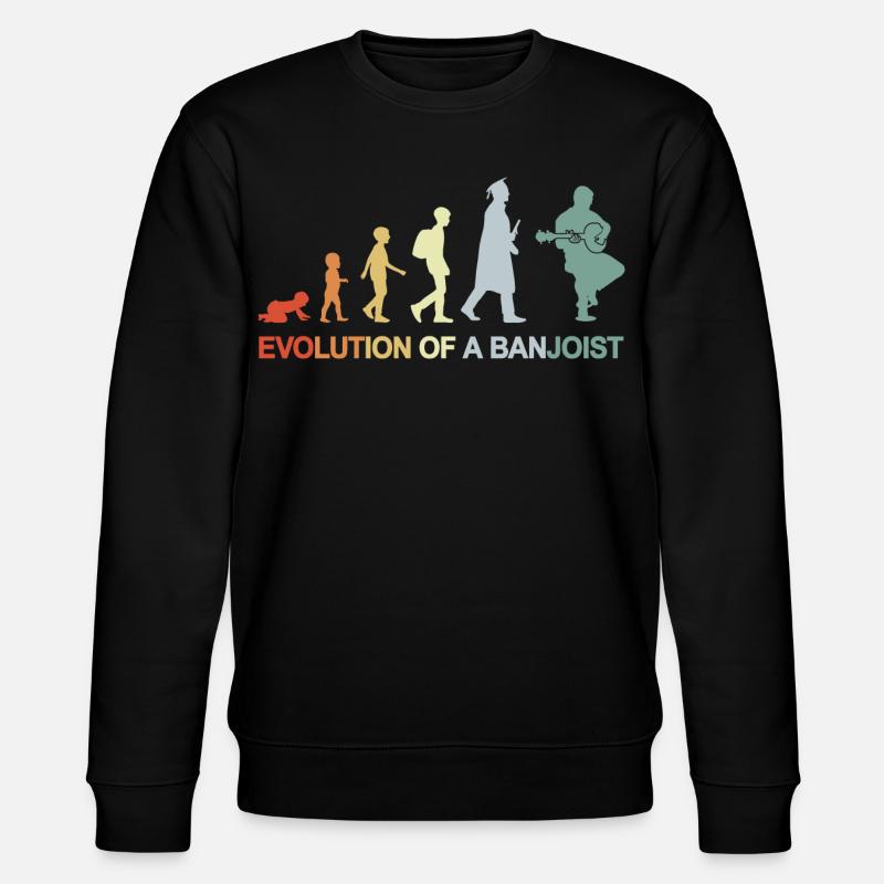 Banjo Player Evolution - Stanley/Stella CHANGER Unisex Organic Sweatshirt - black