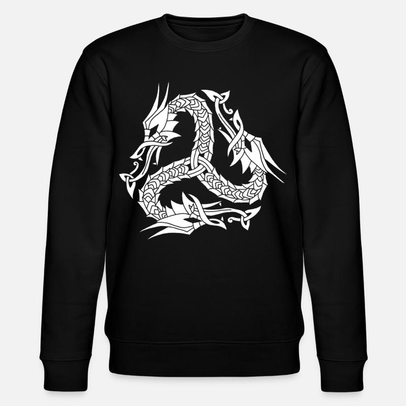 Keltische Weiße Hydra - Stanley/Stella Unisex Bio-Sweatshirt CHANGER  - Schwarz