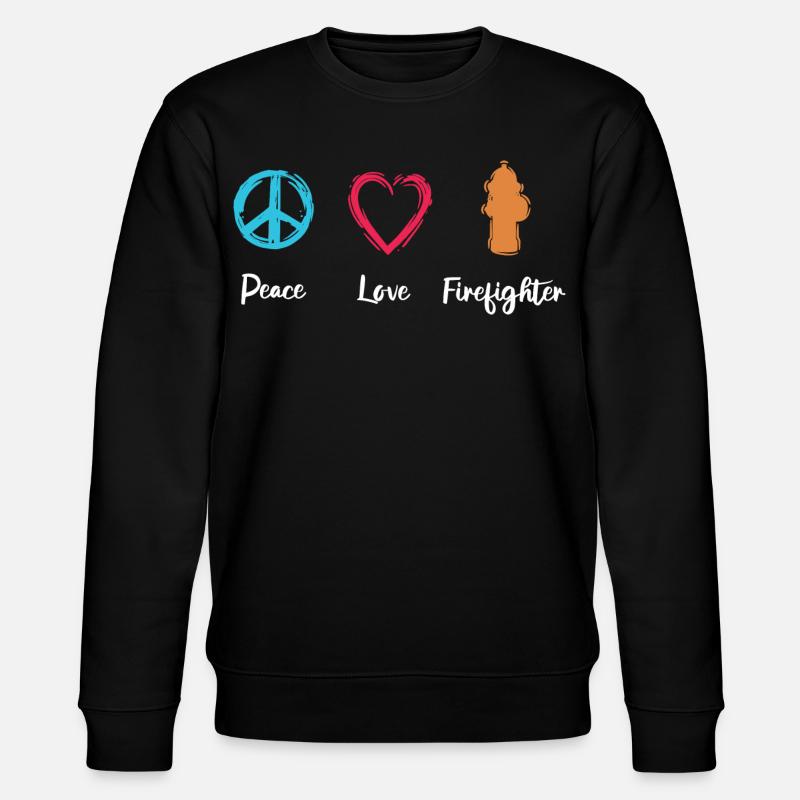 Pompier Peace Love - Sweat bio CHANGER Stanley/Stella Unisexe - noir