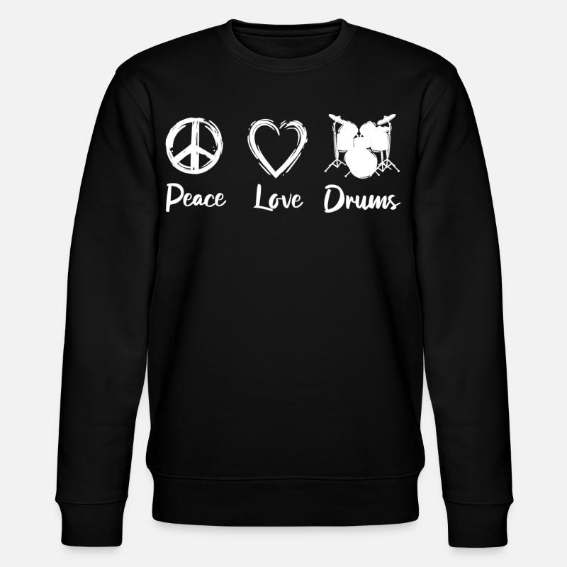 Peace Love Drums - Stanley/Stella Unisex Bio-Sweatshirt CHANGER  - Schwarz