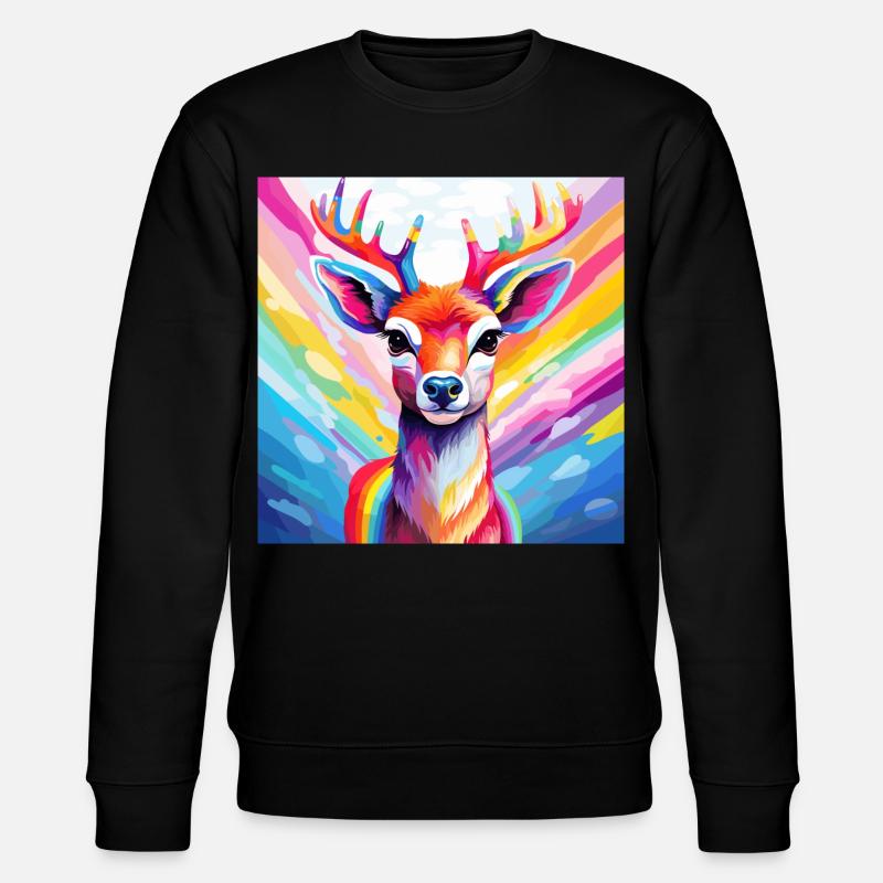 Pride Reindeer - Stanley/Stella Unisex Bio-Sweatshirt CHANGER  - Schwarz
