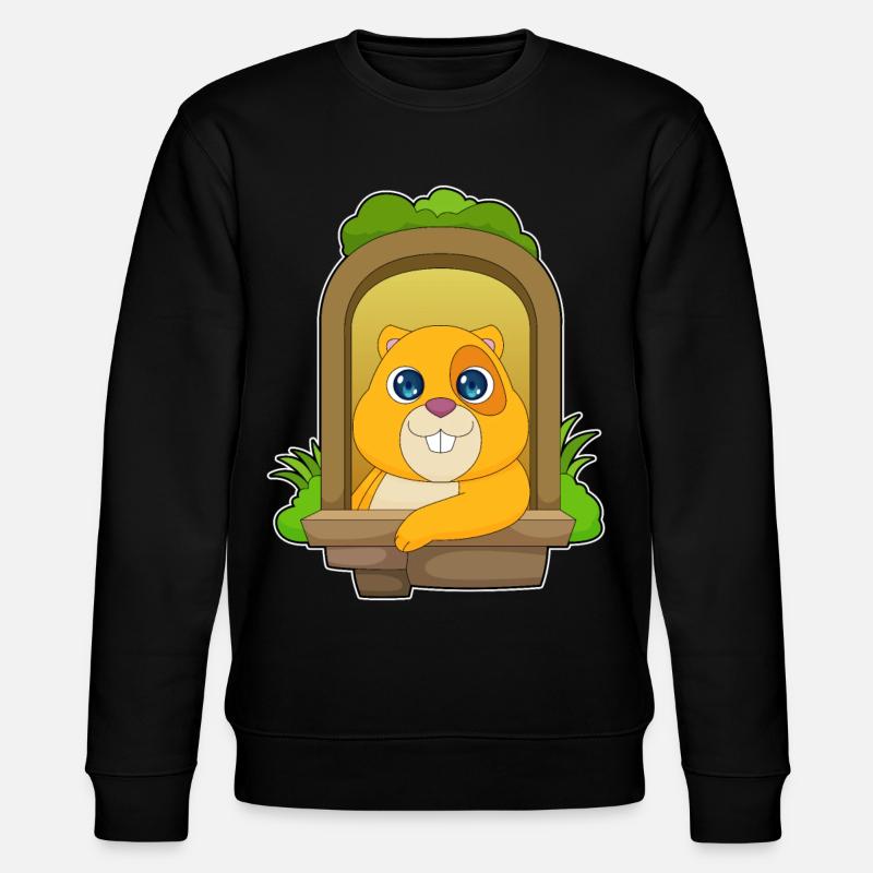 Hamster regarde par la fenêtre - Sweat bio CHANGER Stanley/Stella Unisexe - noir