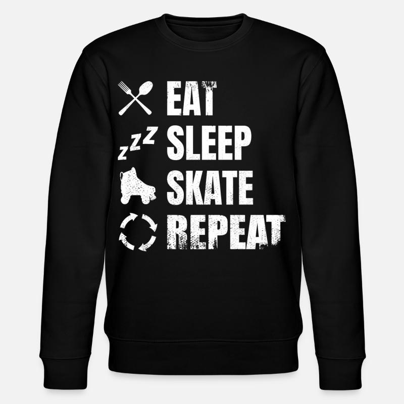 Essen Schlafen Roller Skating - Stanley/Stella Unisex Bio-Sweatshirt CHANGER  - Schwarz