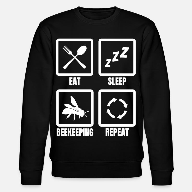 eating sleep beekeeping repeat - Stanley/Stella CHANGER Unisex Organic Sweatshirt - black