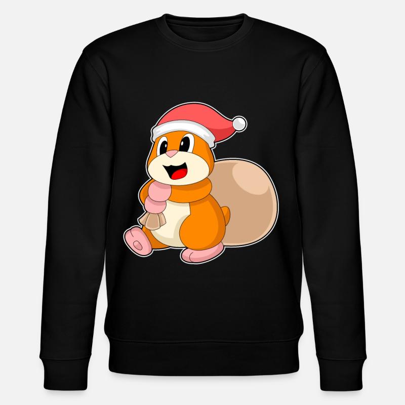 Hamster Weihnachten Sack - Stanley/Stella Unisex Bio-Sweatshirt CHANGER  - Schwarz