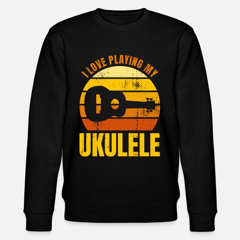 Motivierender Ukulele Spruch - Stanley/Stella Unisex Bio-Sweatshirt CHANGER  - Schwarz