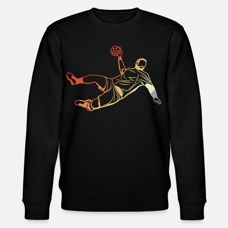 Retro Handballspieler - Stanley/Stella Unisex Bio-Sweatshirt CHANGER  - Schwarz
