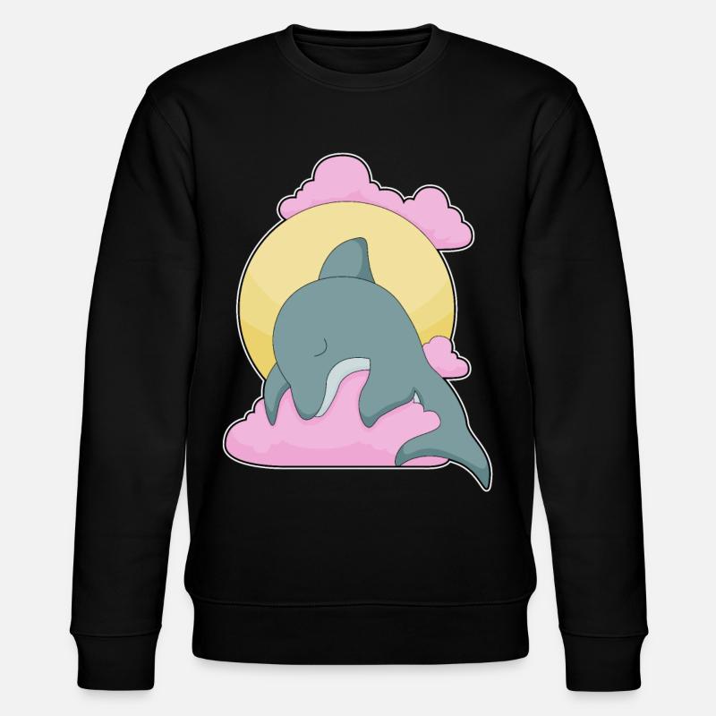 Delfin Mond Wolken - Stanley/Stella Unisex Bio-Sweatshirt CHANGER  - Schwarz