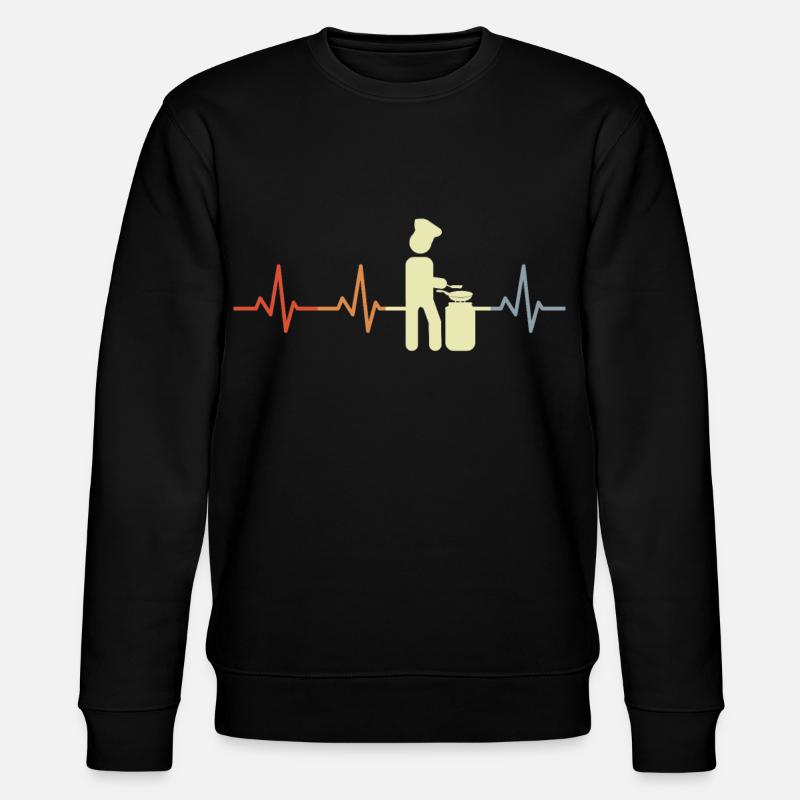 Kochen Strichmännchen Herzklopfen - Stanley/Stella Unisex Bio-Sweatshirt CHANGER  - Schwarz