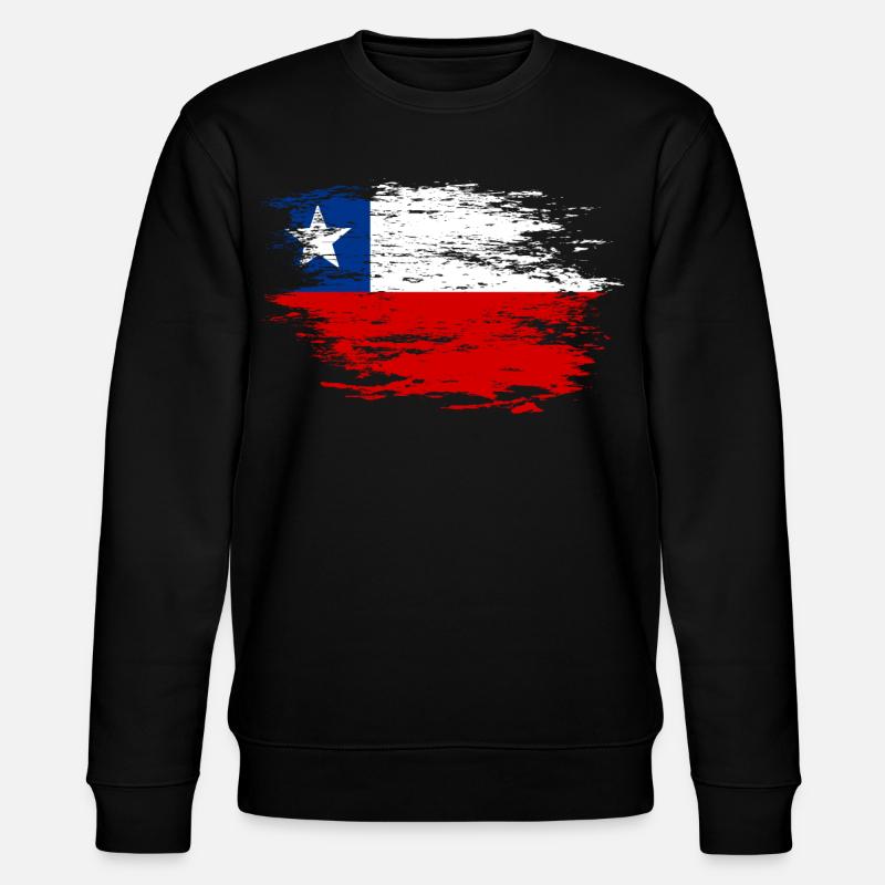 Chile flag used - Stanley/Stella CHANGER Unisex Organic Sweatshirt - black