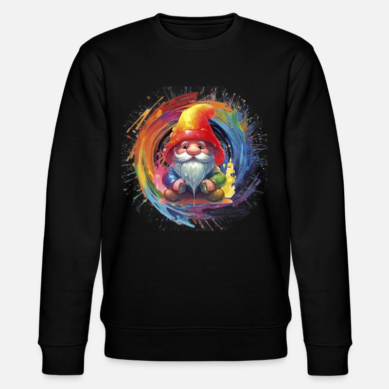 Bunter Weihnachtszwerg Zauberer - Stanley/Stella Unisex Bio-Sweatshirt CHANGER  - Schwarz
