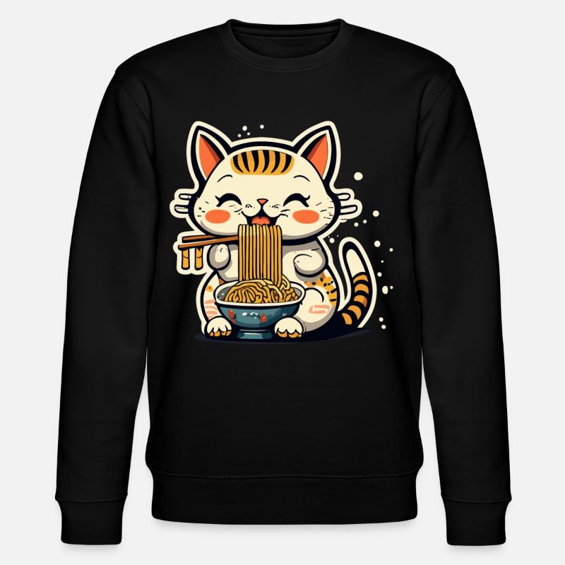 Ramen Cat - Stanley/Stella Unisex Bio-Sweatshirt CHANGER - Schwarz