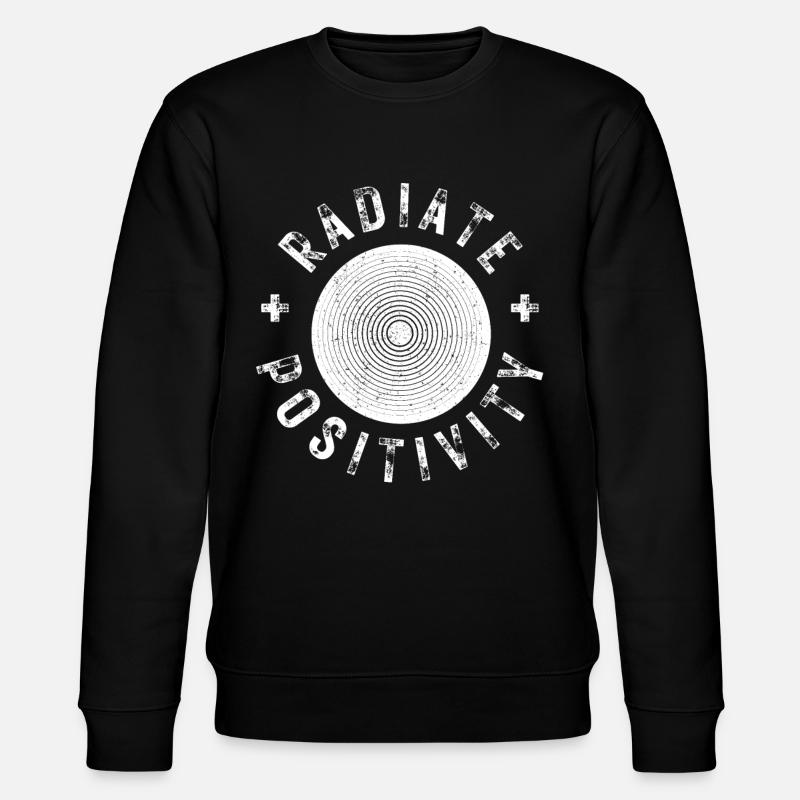 Exuding positivity modern distressed style - Stanley/Stella CHANGER Unisex Organic Sweatshirt - black