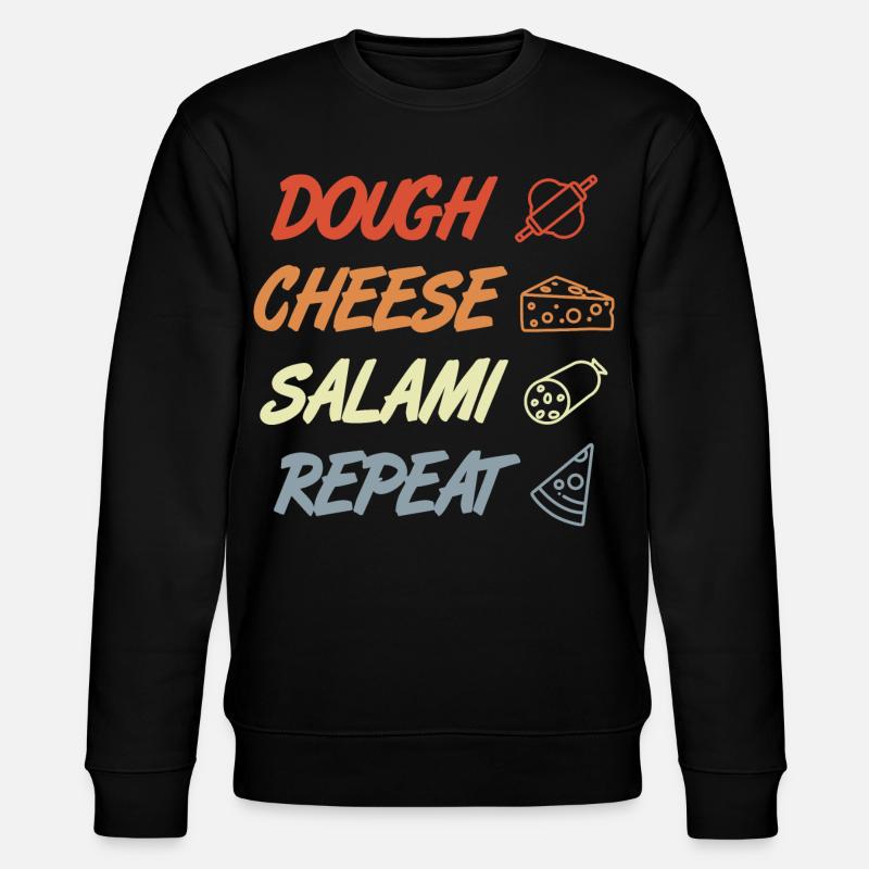 Lustiger Pizza Spruch - Stanley/Stella Unisex Bio-Sweatshirt CHANGER  - Schwarz