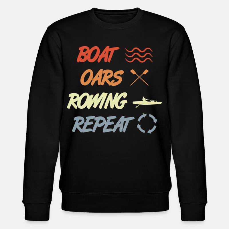 Boat Oars Rowing Repeat - Stanley/Stella Unisex Bio-Sweatshirt CHANGER  - Schwarz