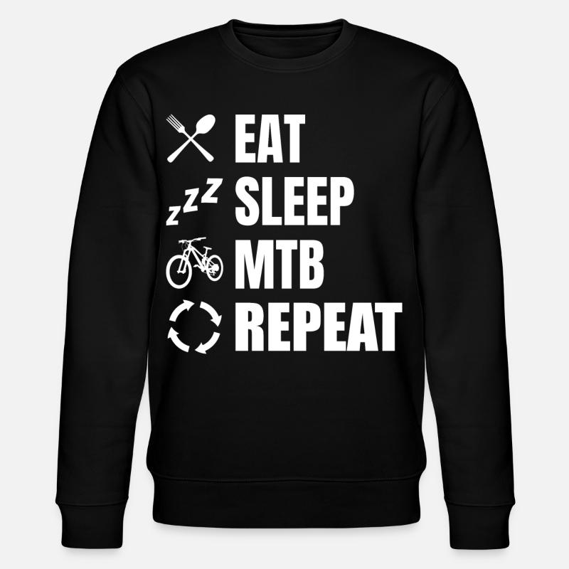 Eat Sleep MTB Repeat - Stanley/Stella CHANGER Unisex Organic Sweatshirt - black