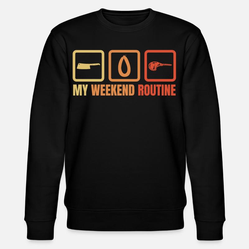 Meine Wochenendroutine - Stanley/Stella Unisex Bio-Sweatshirt CHANGER  - Schwarz