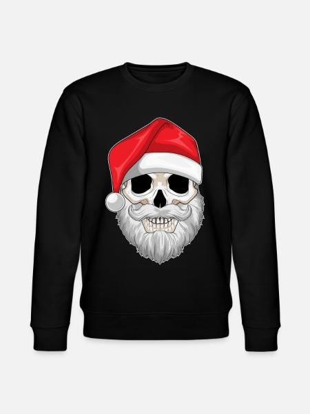 Santa Claus Christmas Skull - Stanley/Stella CHANGER Unisex Organic Sweatshirt - black
