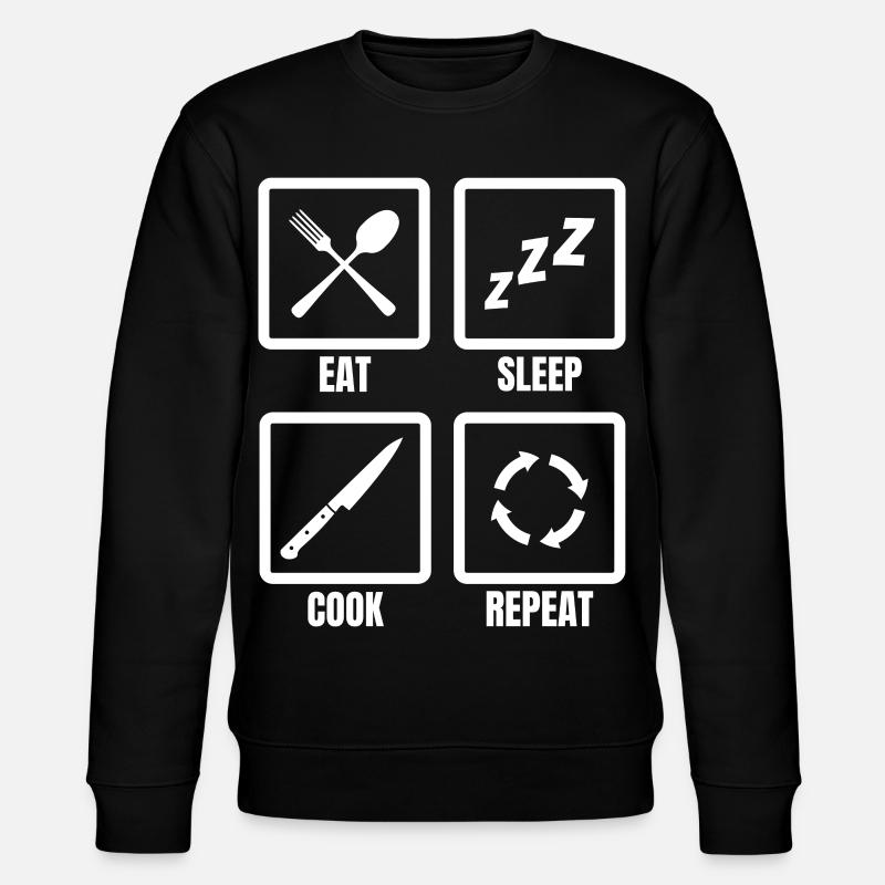 Manger, dormir, cuisiner, répéter - Sweat bio CHANGER Stanley/Stella Unisexe - noir