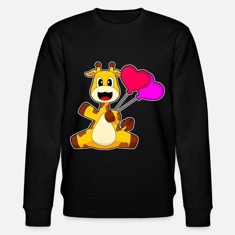 Giraffe Luftballon - Stanley/Stella Unisex Bio-Sweatshirt CHANGER  - Schwarz