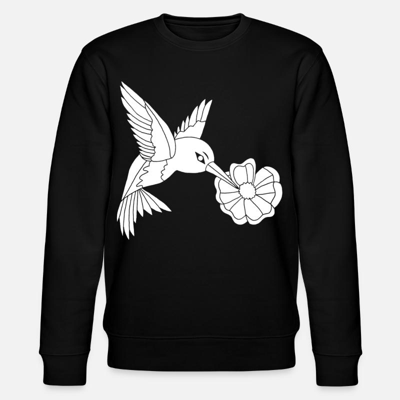 White Foraging Bird - Stanley/Stella CHANGER Unisex Organic Sweatshirt - black