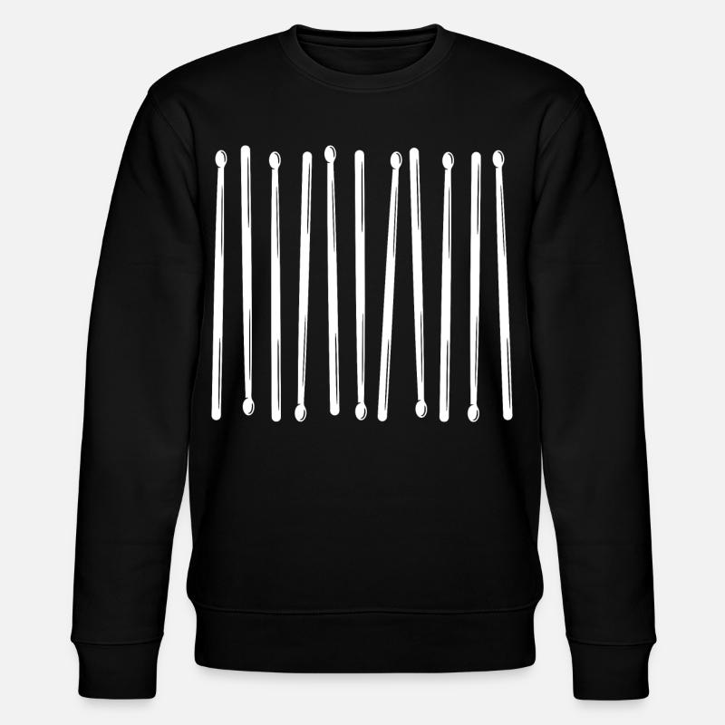 Drumsticks Vertical Pattern - Stanley/Stella CHANGER Unisex Organic Sweatshirt - black