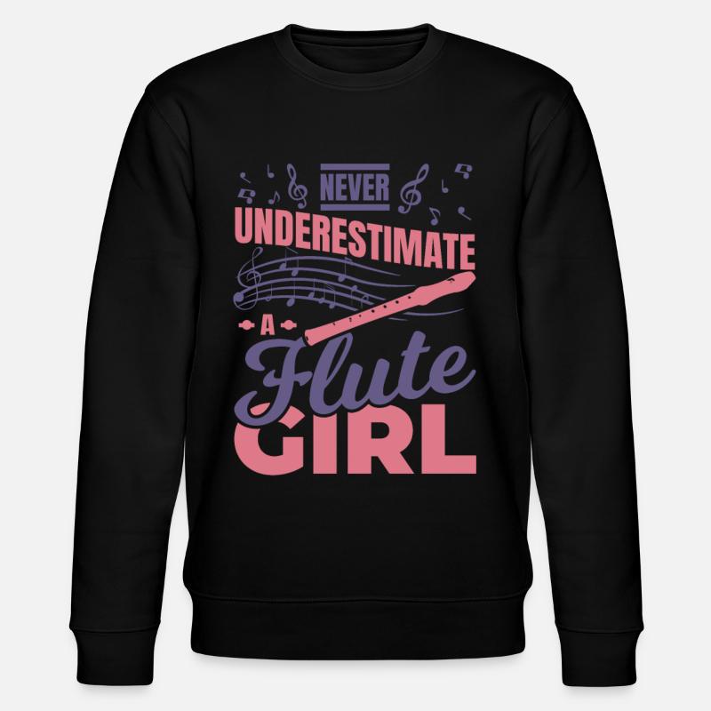 Unterschätze nie ein Flötenmädchen - Stanley/Stella Unisex Bio-Sweatshirt CHANGER  - Schwarz