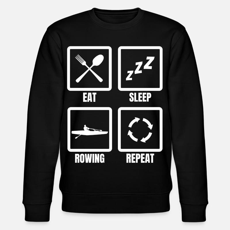 Eating, sleeping, rowing, repeating - Stanley/Stella CHANGER Unisex Organic Sweatshirt - black