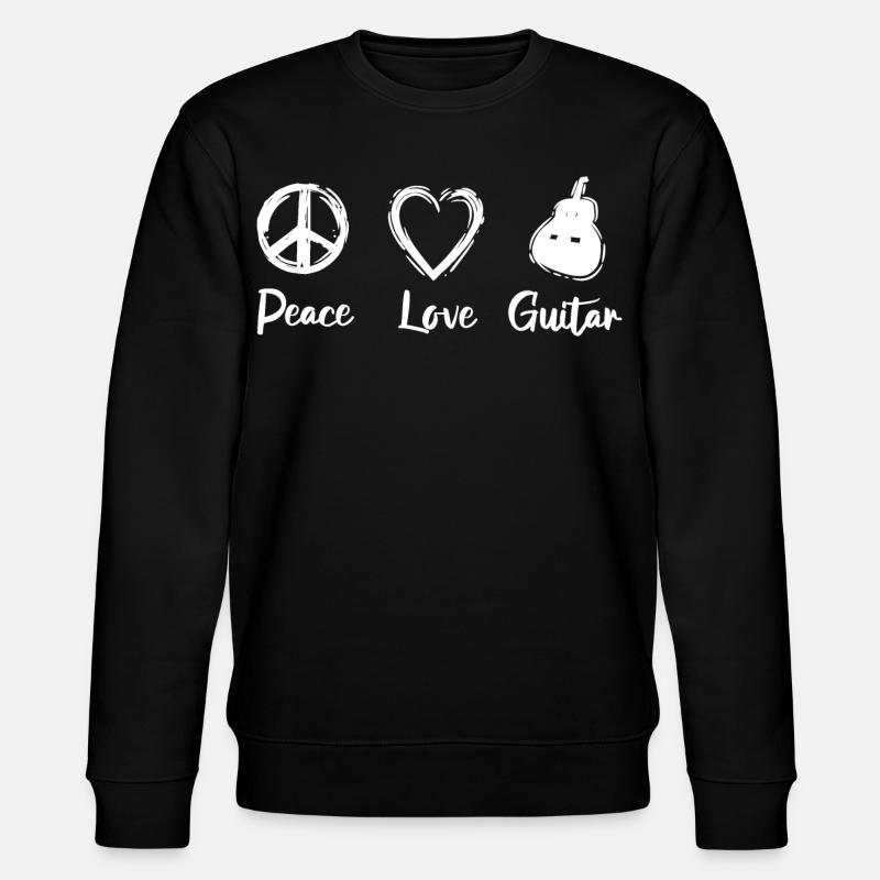 Peace Love Guitar - Stanley/Stella Unisex Bio-Sweatshirt CHANGER  - Schwarz