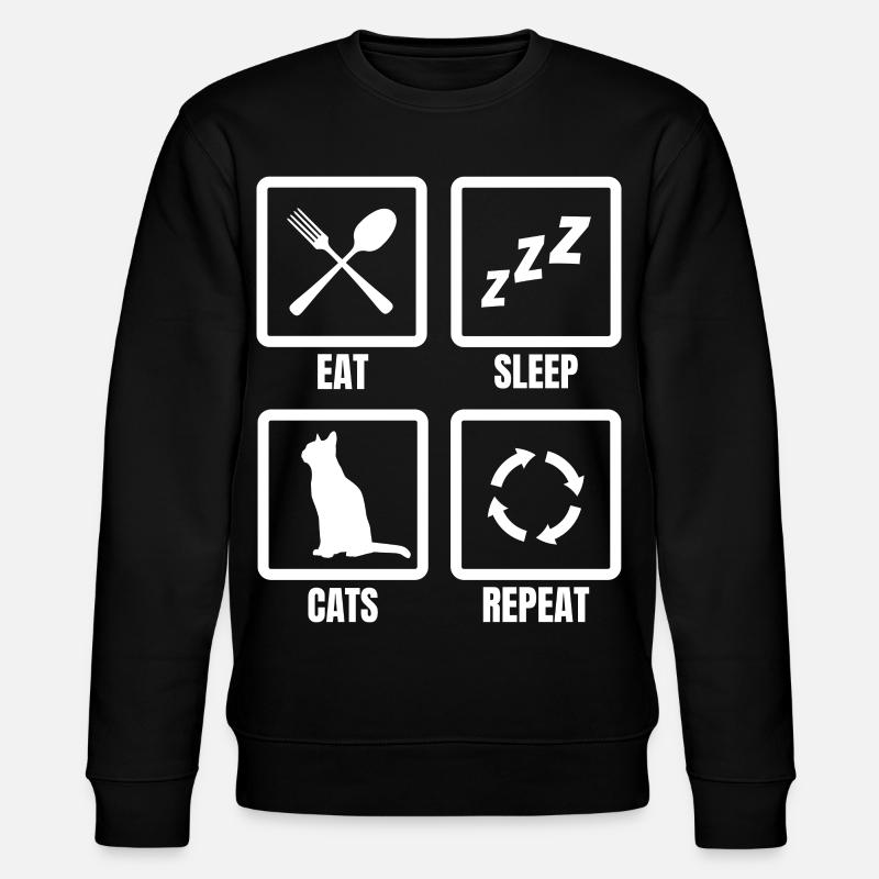 Eat Sleep Cats Répéter - Sweat bio CHANGER Stanley/Stella Unisexe - noir