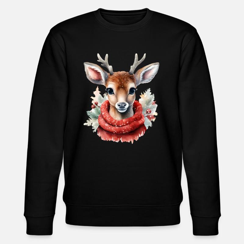 Reh Deer Christmas - Stanley/Stella Unisex Bio-Sweatshirt CHANGER  - Schwarz