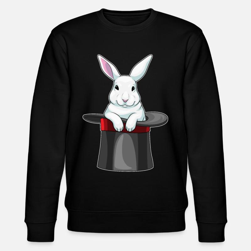 Hase Zauberer Zylinder - Stanley/Stella Unisex Bio-Sweatshirt CHANGER - Schwarz