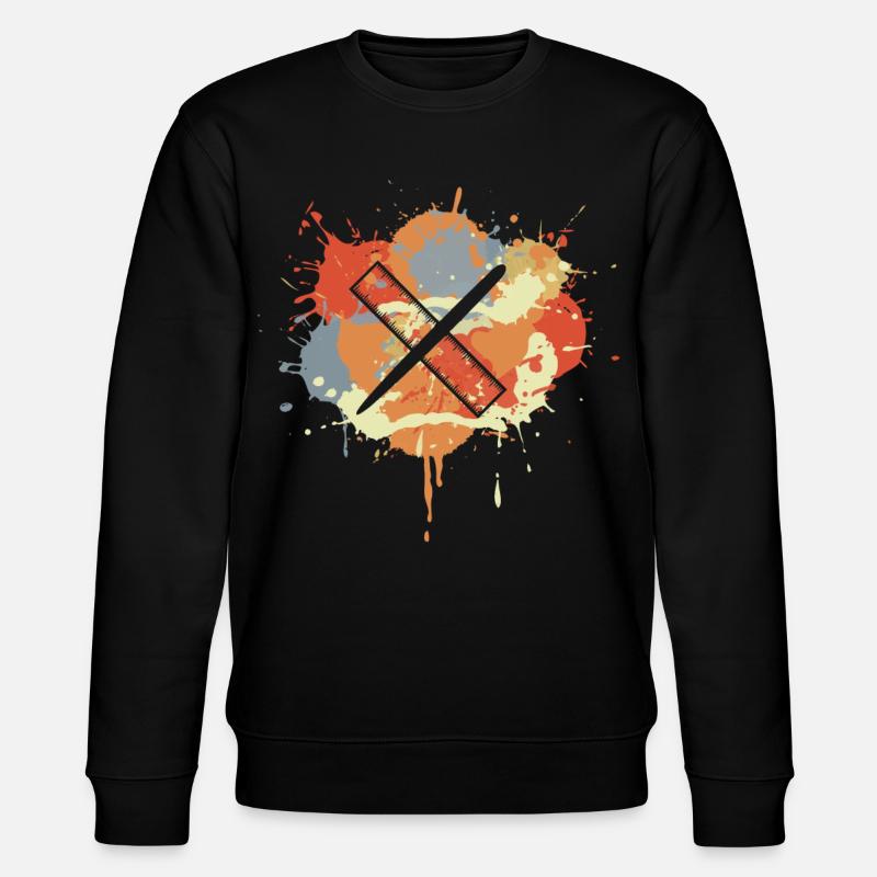 Stylo et règle vintage - Sweat bio CHANGER Stanley/Stella Unisexe - noir