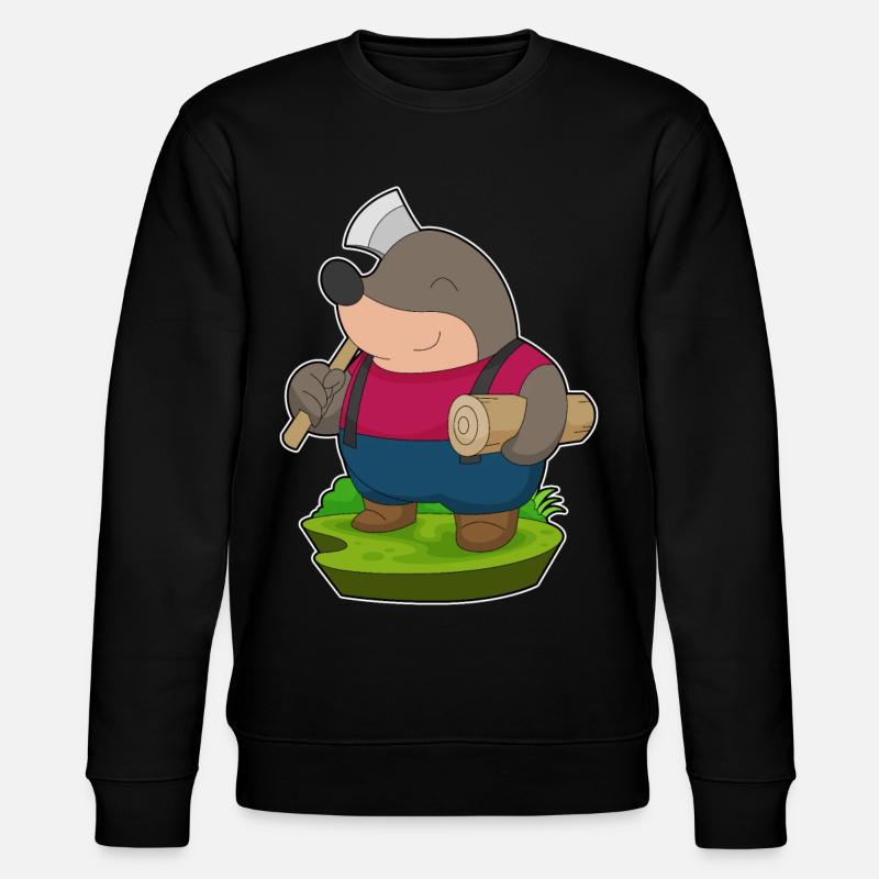 Mole Lumberjack Axe Forest - Stanley/Stella CHANGER Unisex Organic Sweatshirt - black