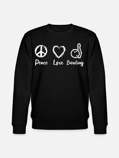 Peace Love Bowling - Stanley/Stella CHANGER Unisex Organic Sweatshirt - black
