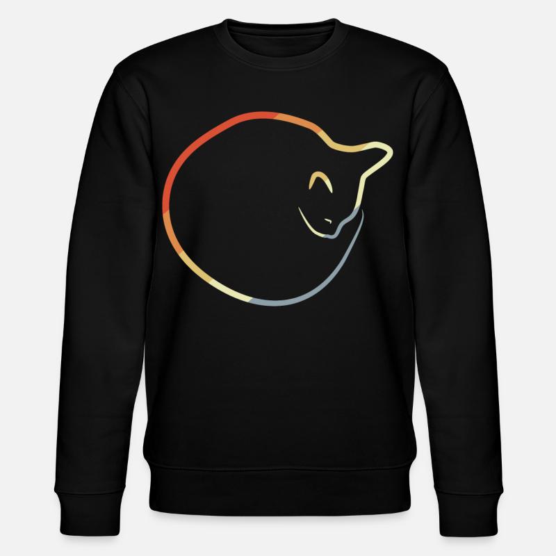 Katze im Retro Look - Stanley/Stella Unisex Bio-Sweatshirt CHANGER  - Schwarz