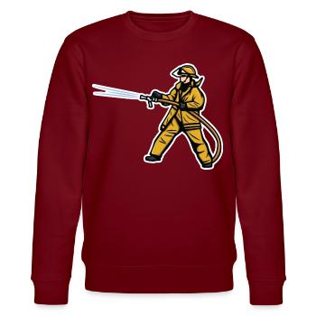 Firefighter Boy - Stanley/Stella CHANGER Unisex Organic Sweatshirt - burgundy - Front - Nik (191cm) & Marisol (170cm)